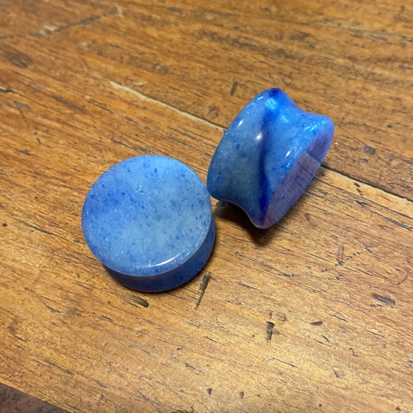 Blue Stoned Plugs 3/4 - Picture 4 of 4